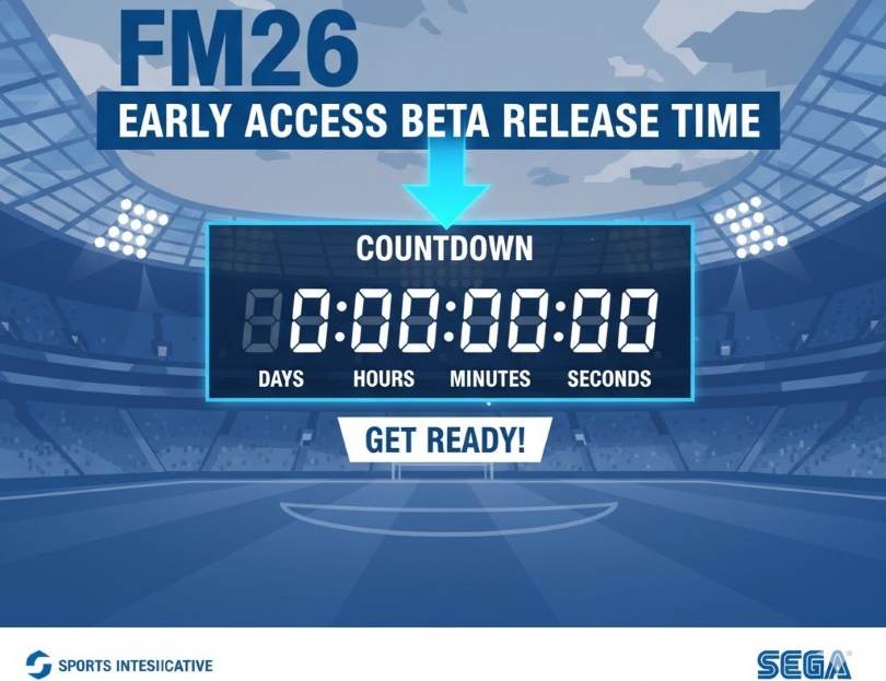 Football Manager 26 Early Access Beta Release Time Countdown Clock