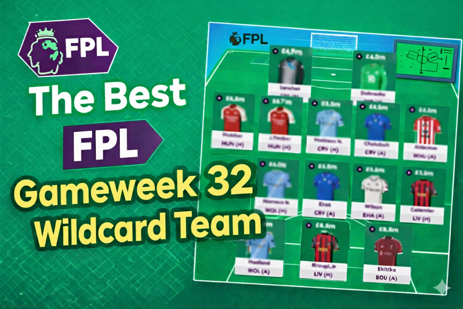 The Best FPL Gameweek 32 wildcard Team