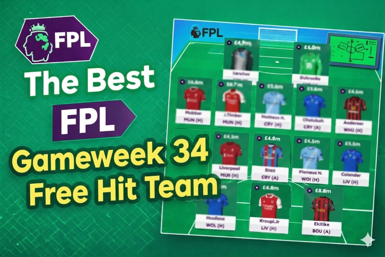 The Best FPL Gameweek 34 Free Hit Team 