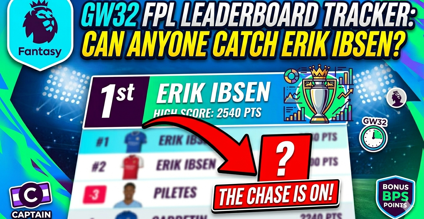 GW32 FPL Leaderboard Tracker: Can anyone catch Erik Ibsen?