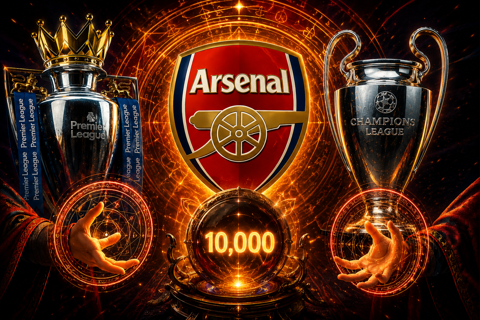 How Many Times do Arsenal Win The Double in 10,000 Sims?